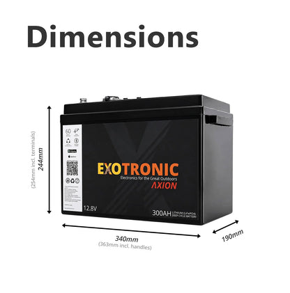 Exotronic - 12V - 300AH - Axion CANBus Bluetooth Lithium Battery