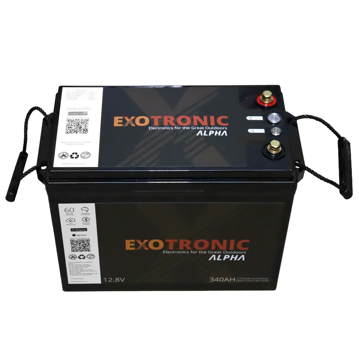 Exotronic - 12V - 340AH - Alpha IP67 Smart Bluetooth Lithium Battery