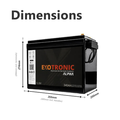 Exotronic - 12V - 340AH - Alpha IP67 Smart Bluetooth Lithium Battery