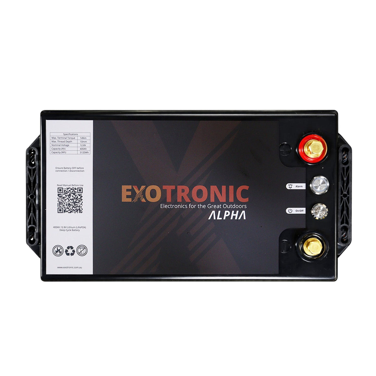 Exotronic - 12V - 400AH - Twin Pack Alpha IP67 Smart Bluetooth Lithium Batteries