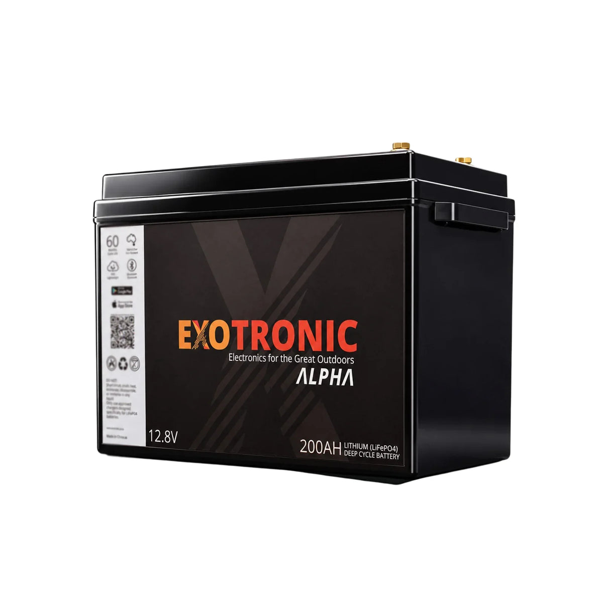 Exotronic - 12V - 200AH - Twin Pack Alpha IP67 Smart Bluetooth Lithium Batteries