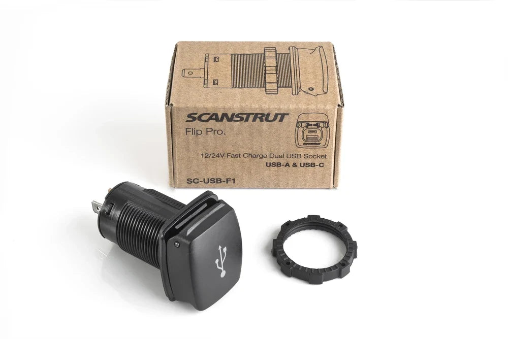 Scanstrut - 12/24V - Flip Pro - USB-A & USB-C Socket