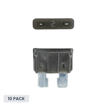 Exotronic - 2A - ATO/ATC Standard Automotive Blade Fuse (Pack of 10)