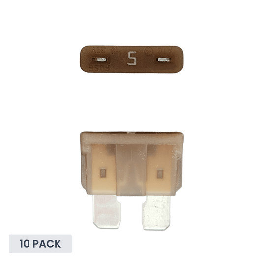 Exotronic - 5A - ATO/ATC Standard Automotive Blade Fuse (Pack of 10)