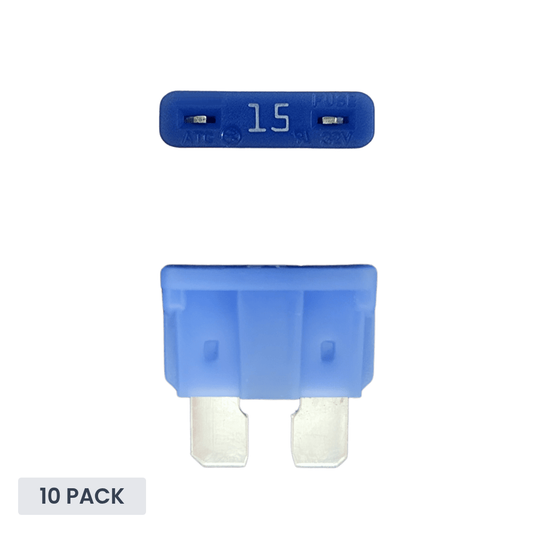 Exotronic - 15A - ATO/ATC Standard Automotive Blade Fuse (Pack of 10)