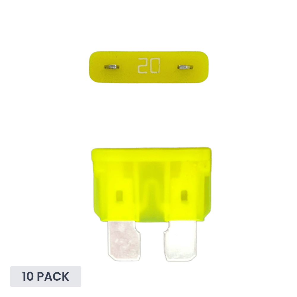 Exotronic - 20A - ATO/ATC Standard Automotive Blade Fuse (Pack of 10)