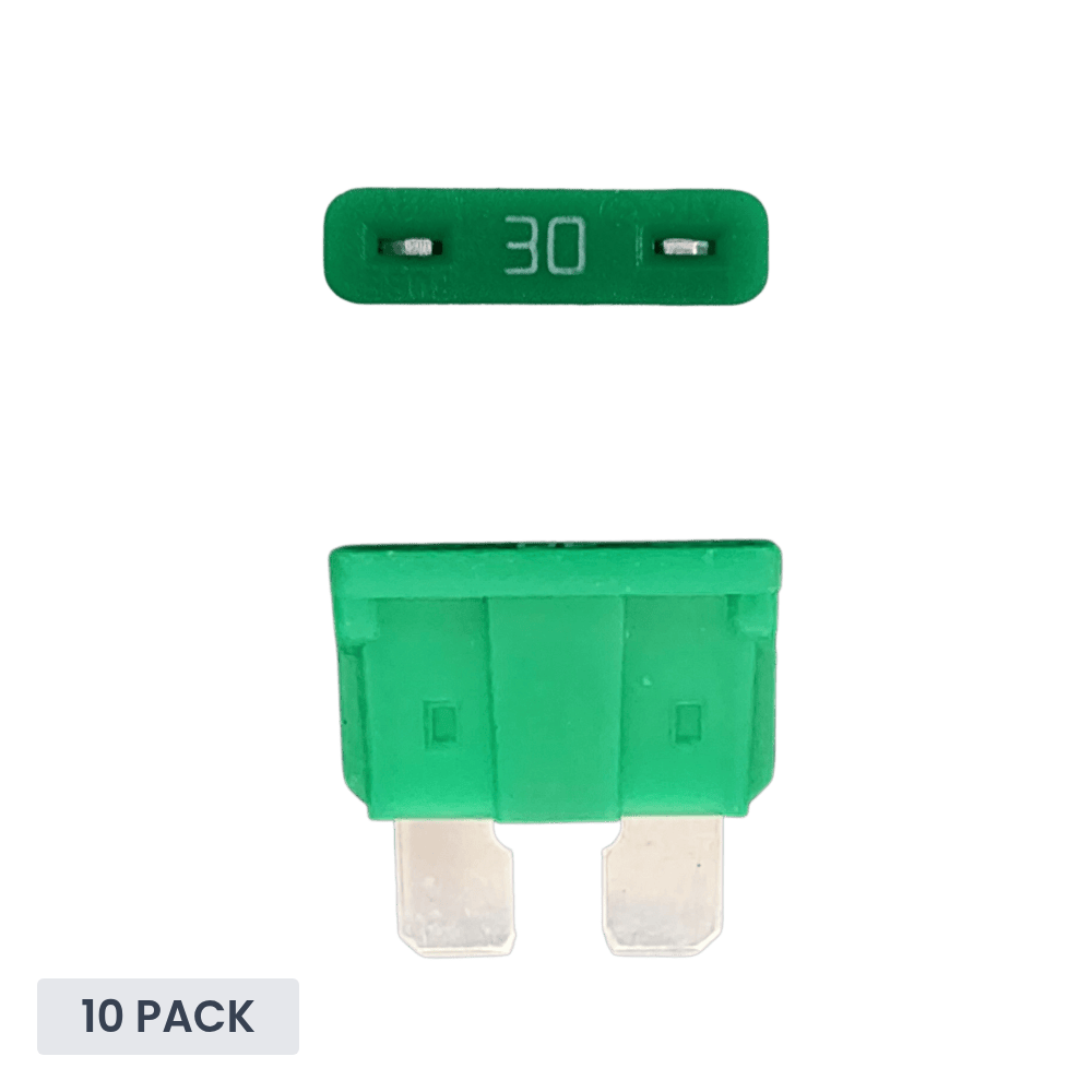 Exotronic - 30A - ATO/ATC Standard Automotive Blade Fuse (Pack of 10)