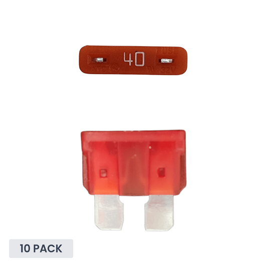 Exotronic - 40A - ATO/ATC Standard Automotive Blade Fuse (Pack of 10)