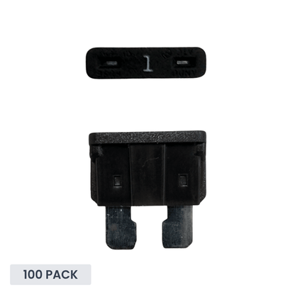 Exotronic - 1A - ATO/ATC Standard Automotive Blade Fuse (Pack of 100)