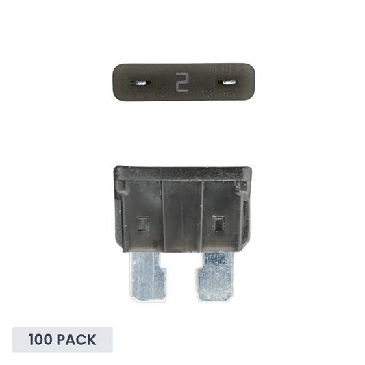 Exotronic - 2A - ATO/ATC Standard Automotive Blade Fuse (Pack of 100)