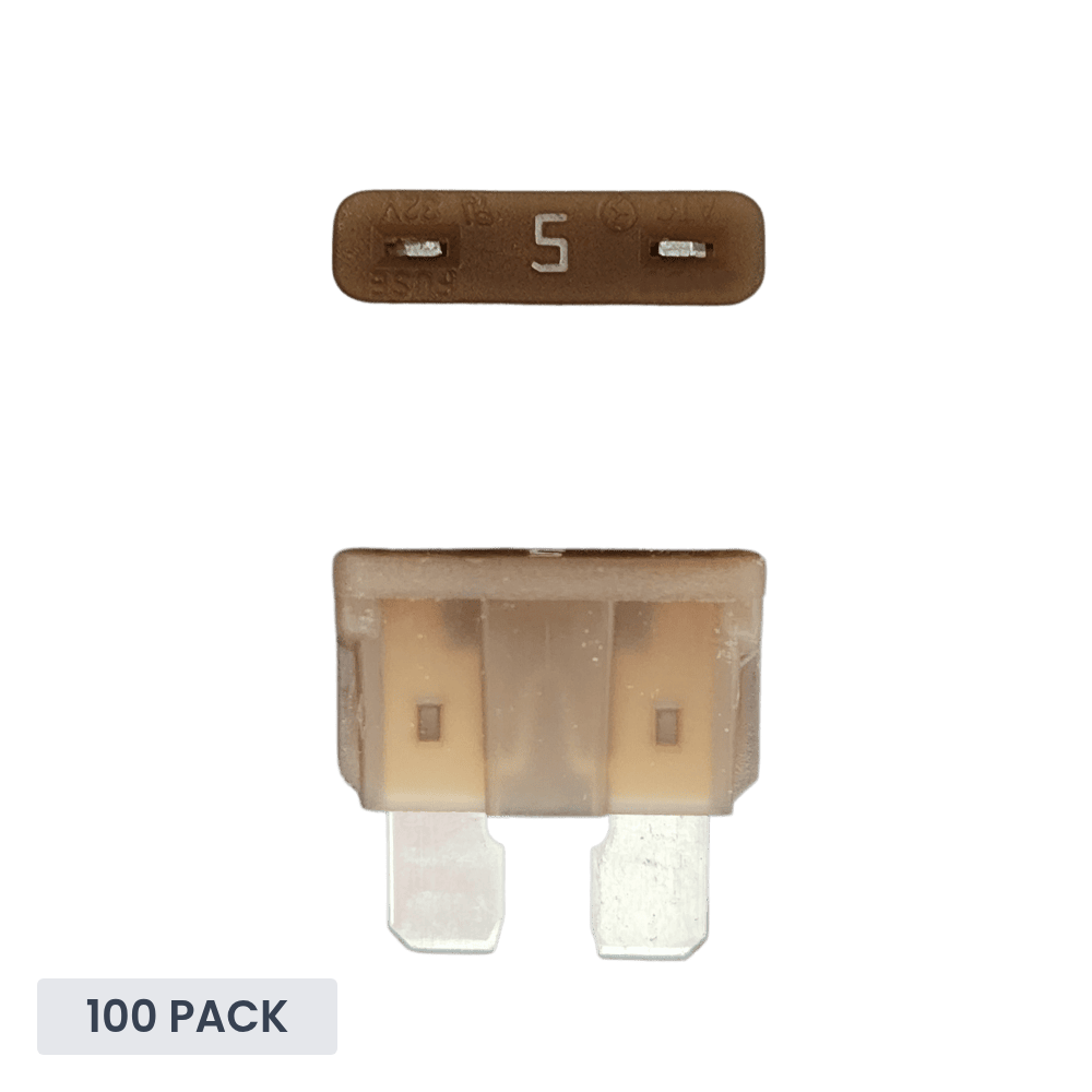 Exotronic - 5A - ATO/ATC Standard Automotive Blade Fuse (Pack of 100)