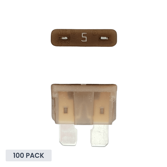Exotronic - 5A - ATO/ATC Standard Automotive Blade Fuse (Pack of 100)