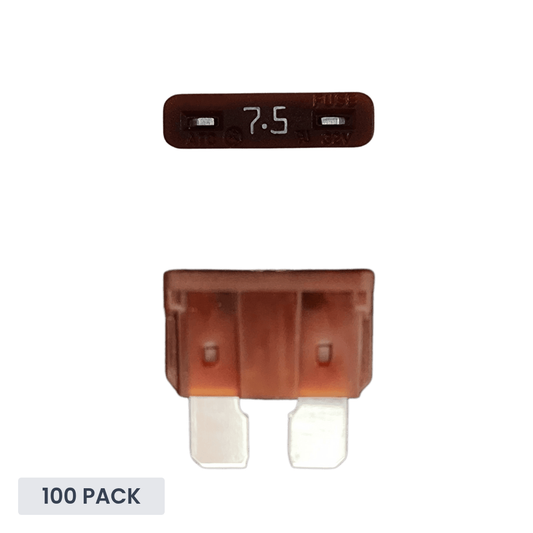 Exotronic - 7.5A - ATO/ATC Standard Automotive Blade Fuse (Pack of 100)