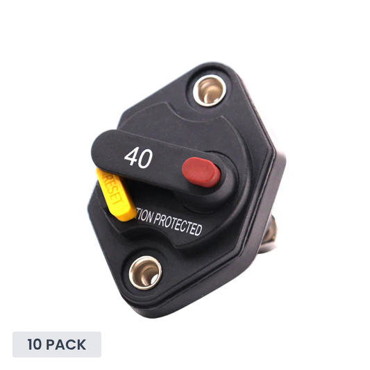 Exotronic - 40A - Mini Panel Mount Waterproof DC Circuit Breaker (Pack of 10)