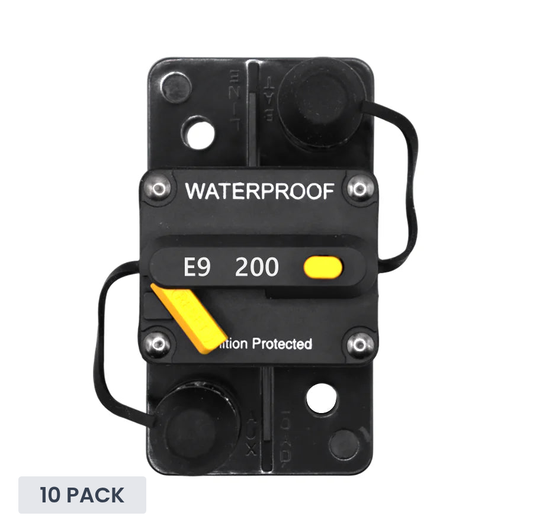 Exotronic - 200A - Large Surface Mount Waterproof DC Circuit Breaker (Pack of 10)