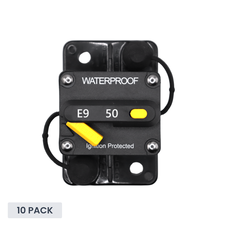 Exotronic - 50A - Surface Mount Waterproof DC Circuit Breaker (Pack of 10)