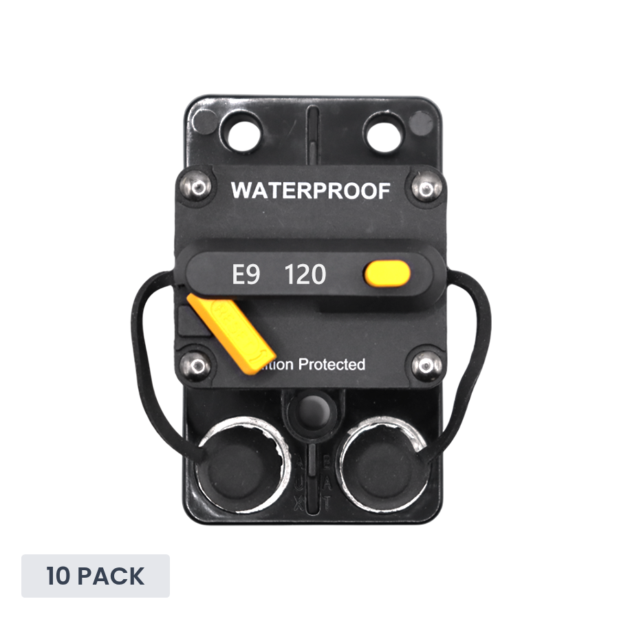 Exotronic - 120A - Surface Mount Waterproof DC Circuit Breaker - Side by Side (Pack of 10)