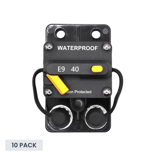 Exotronic - 40A - Surface Mount Waterproof DC Circuit Breaker - Side by Side (Pack of 10)