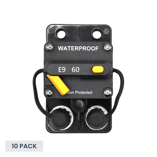 Exotronic - 60A - Surface Mount Waterproof DC Circuit Breaker - Side by Side (Pack of 10)