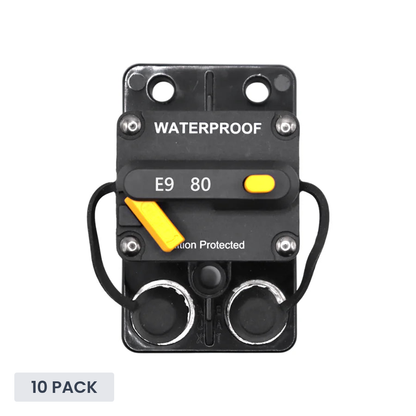 Exotronic - 80A - Surface Mount Waterproof DC Circuit Breaker - Side by Side (Pack of 10)