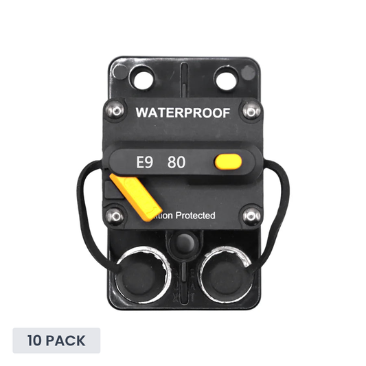 Exotronic - 80A - Surface Mount Waterproof DC Circuit Breaker - Side by Side (Pack of 10)