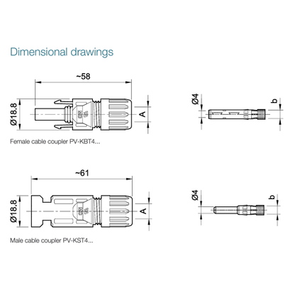 Multi-Contact Stäubli - Stäubli MC4 Connector Pair (Pack of 10)