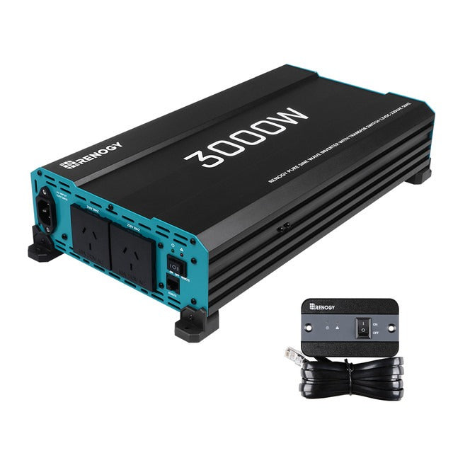 Renogy - 12V - 3000W - Pure Sine Wave Inverter with UPS Transfer Switch