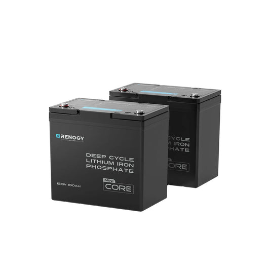 Renogy - 12V - 100AH - Core Mini Lithium Iron Phosphate Battery (Pack of 2)