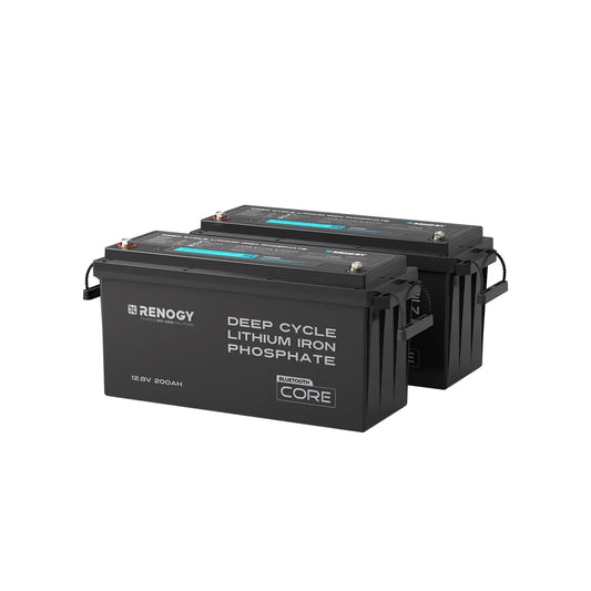 Renogy - 12V - 200AH - Core Lithium Iron Phosphate Battery with Bluetooth (Pack of 2)