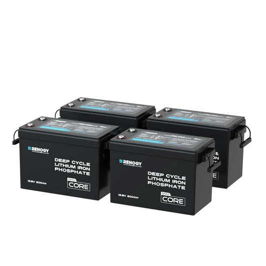 Renogy - 12V - 200AH - Core Mini Lithium Iron Phosphate Battery (Pack of 4)