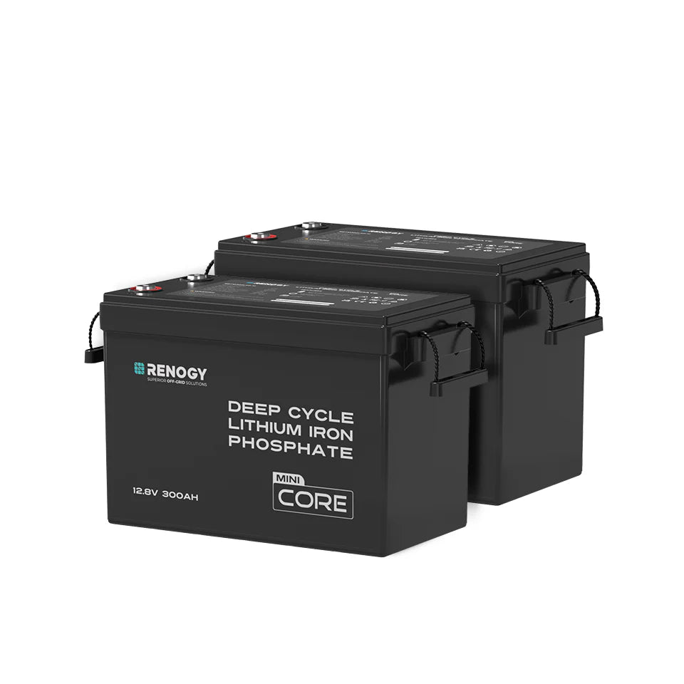 Renogy - 12V - 300AH - Core Mini Lithium Iron Phosphate Battery (Pack of 2)