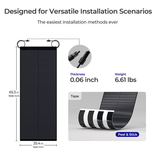 Renogy - 12V - 150W - Flexible Thin-Film (CIGS) Solar Panel