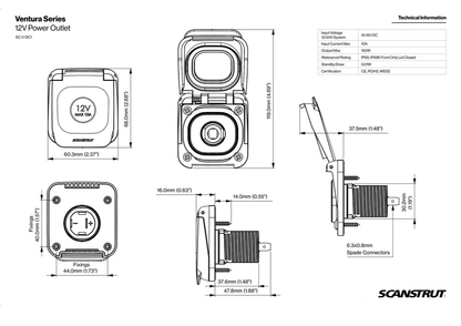 Scanstrut - Ventura - 12V Accessory Socket