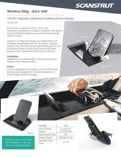 Scanstrut - 12/24V - 10W - ROKK Wireless Aura Charger