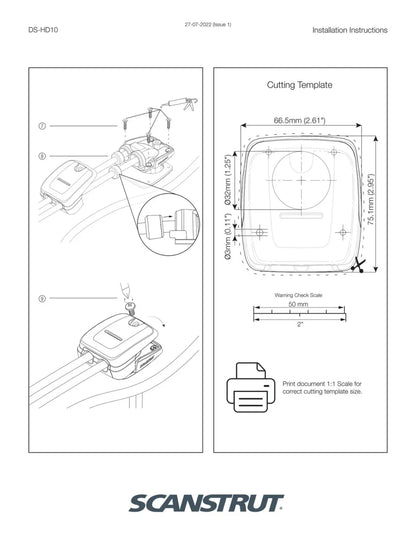 Scanstrut - DS-HD10 - 6-10mm Horizontal Double Cable Seal - Grey