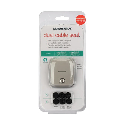 Scanstrut - DS-HD6 - 5-6mm Horizontal Double Cable Seal - Grey