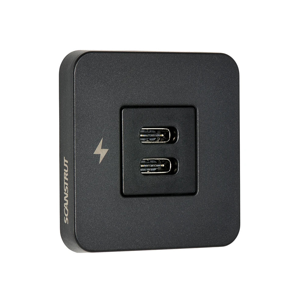 Scanstrut - 12/24V - TILE - Dual USB-C Socket - Black
