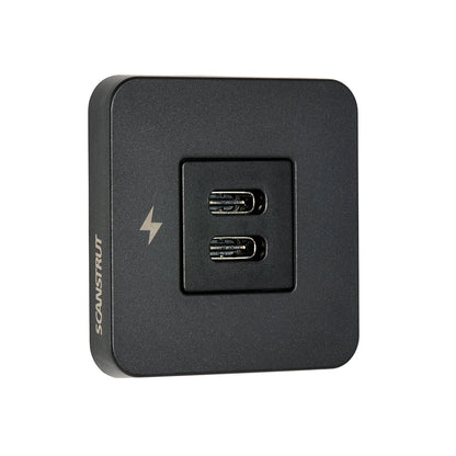 Scanstrut - 12/24V - TILE - Dual USB-C Socket - Black