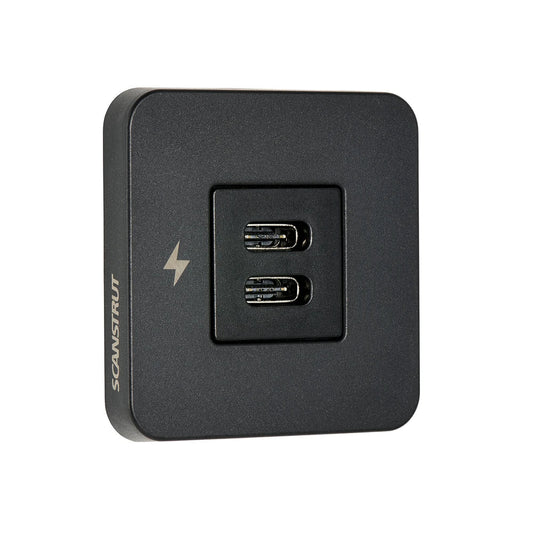 Scanstrut - 12/24V - TILE - Dual USB-C Socket - Black