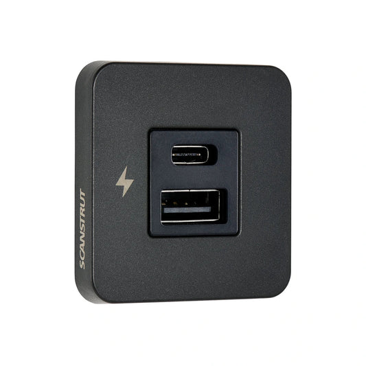Scanstrut - 12/24V - TILE - USB-A & USB-C Socket - Black