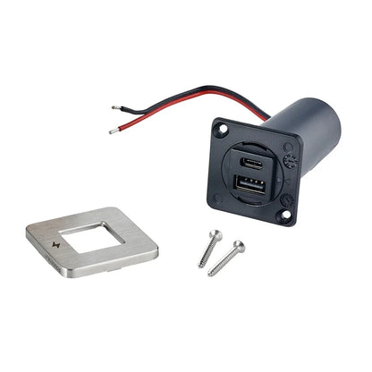 Scanstrut - 12/24V - TILE - USB-A & USB-C Socket - Brushed Stainless
