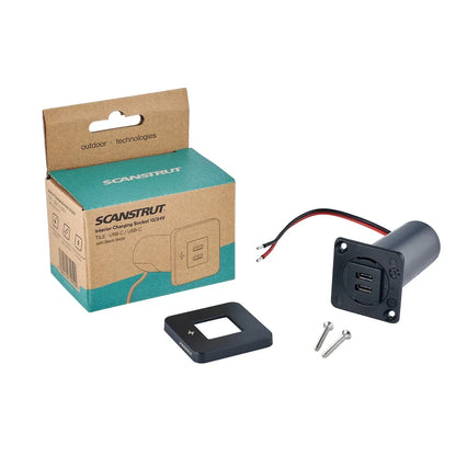 Scanstrut - 12/24V - TILE - Dual USB-C Socket - Black