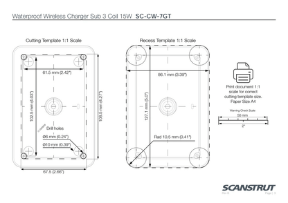 Scanstrut - 12/24V - 15W - ROKK Wireless Sub 3-Coil Charger