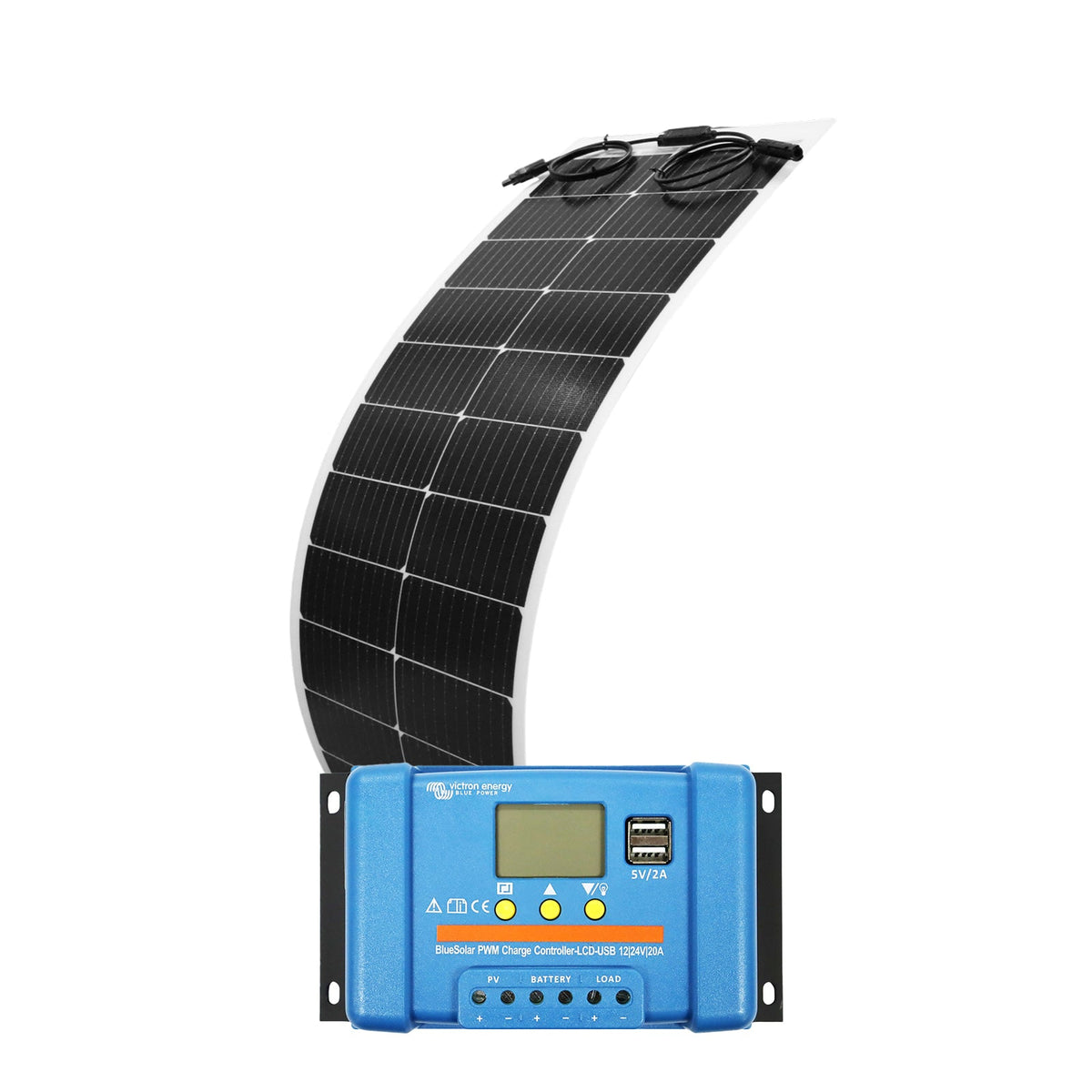 Sunman - eArc - 100W - Narrow Flexible Solar Panel + Victron 20A BlueSolar PWM Charge Controller - Bundle