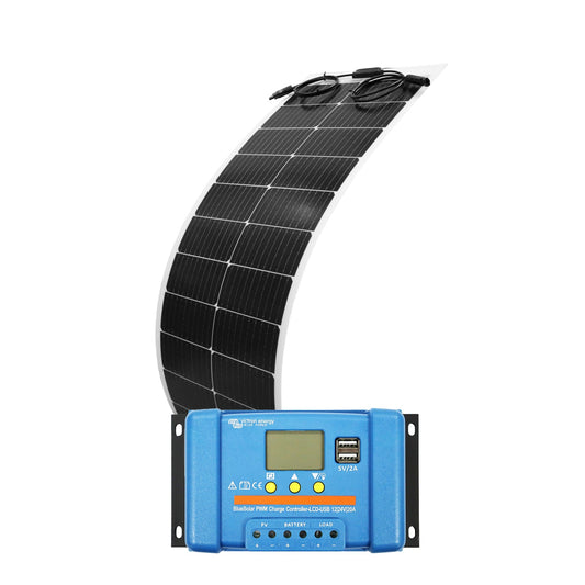 Sunman - eArc - 100W - Narrow Flexible Solar Panel + Victron 20A BlueSolar PWM Charge Controller - Bundle