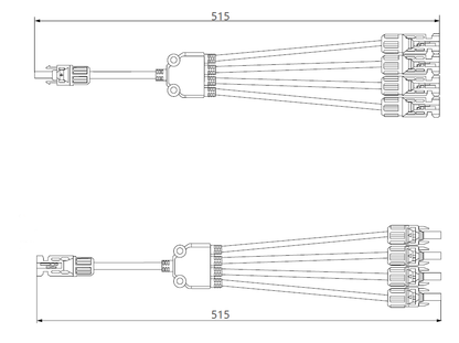 Exotronic - 4 to 1 'Y' Branch Joiner Solar Connector Pair (Pack of 5)