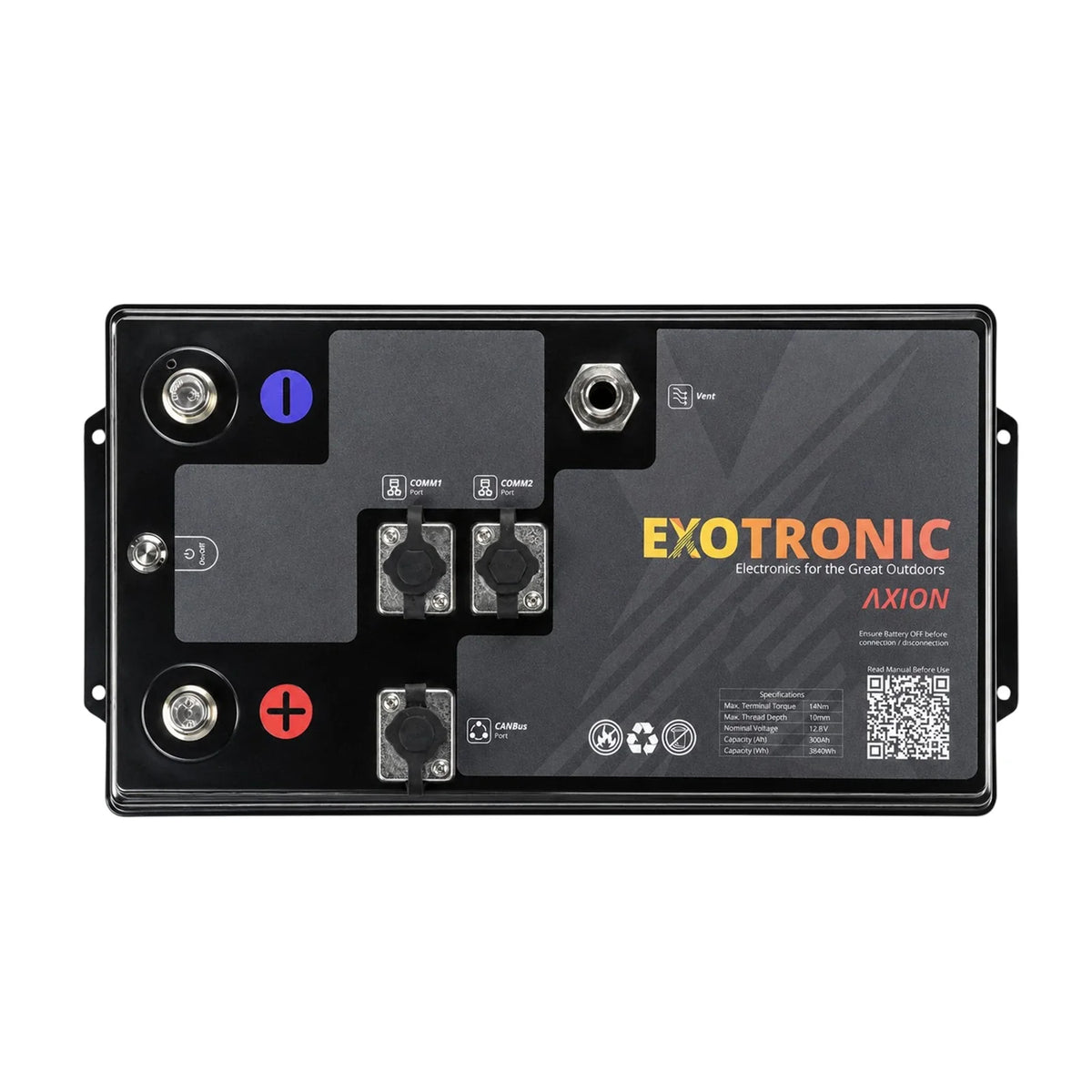 Exotronic - 12V - 300AH - Axion CANBus Bluetooth Lithium Battery