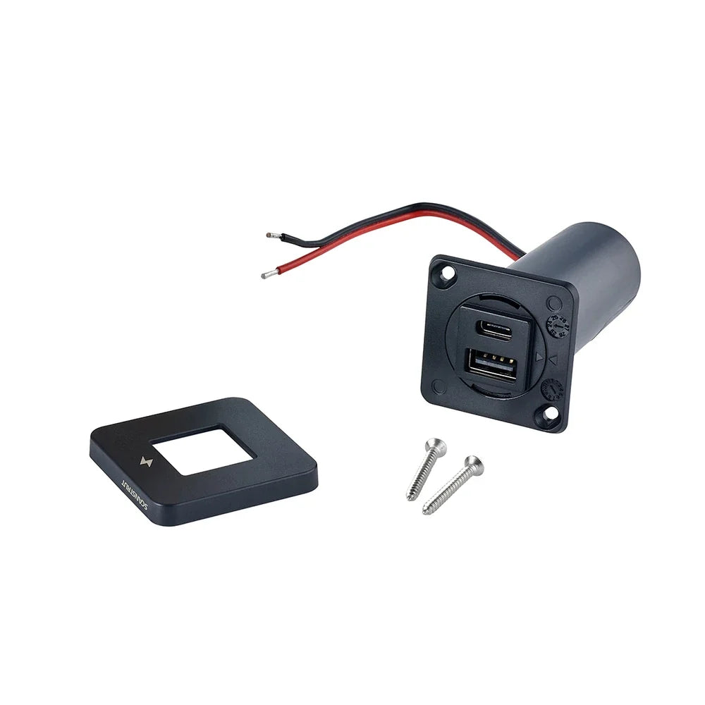 Scanstrut - 12/24V - TILE - USB-A & USB-C Socket - Black