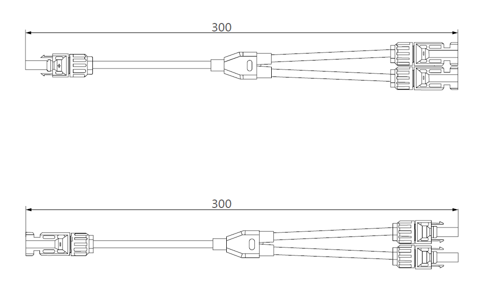 Exotronic - 2 to 1 'Y' Branch Solar Connector Pair (Pack of 5)